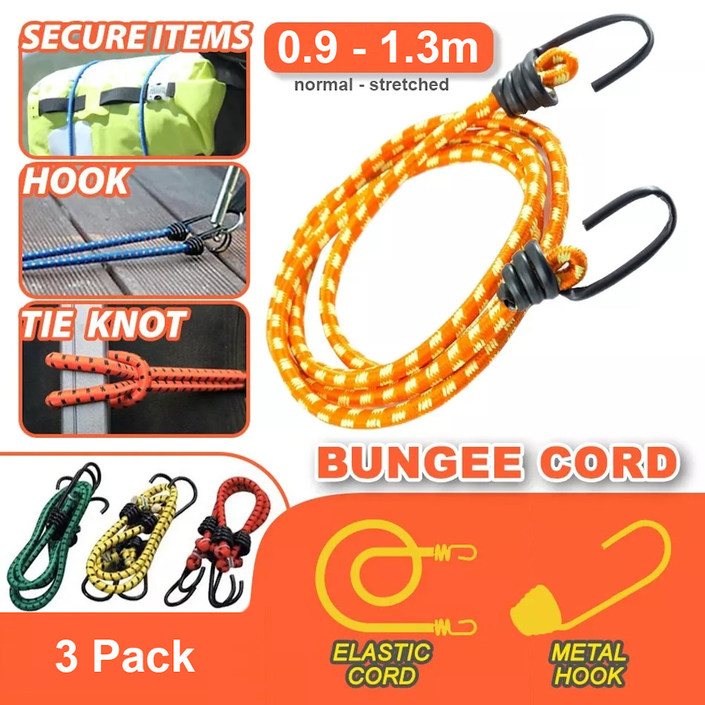 2 Pack Bungee Cord Strap with Hooks - Secure and Versatile