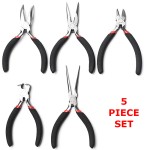 5 Piece Black Mini Plier Set