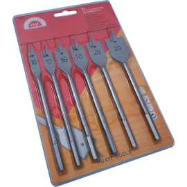 6 Piece Flat Bit Drill Set